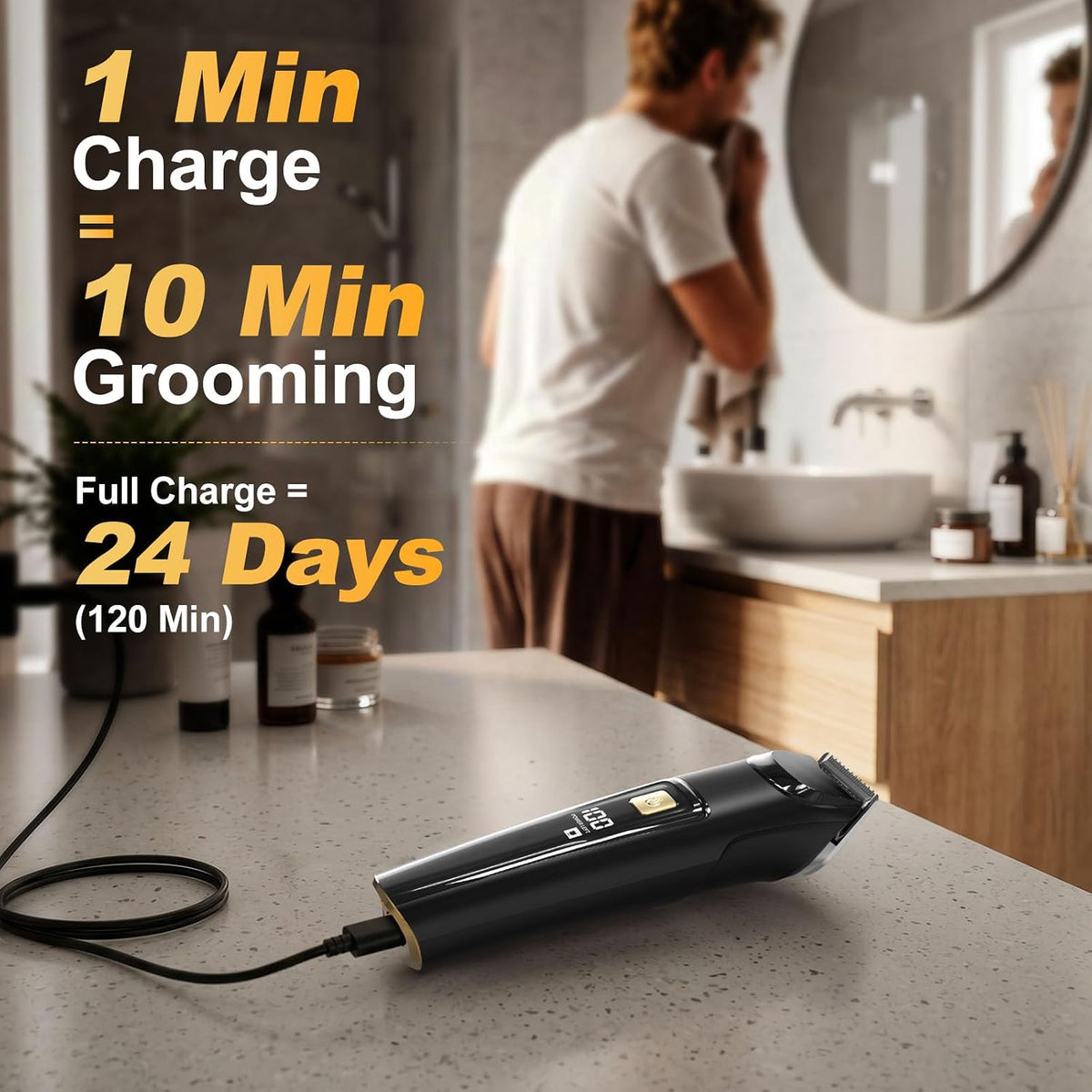 Beard Trimmer for Men,Fast Charge 4-in-1 Kit,18 Lengths,Gift for Men