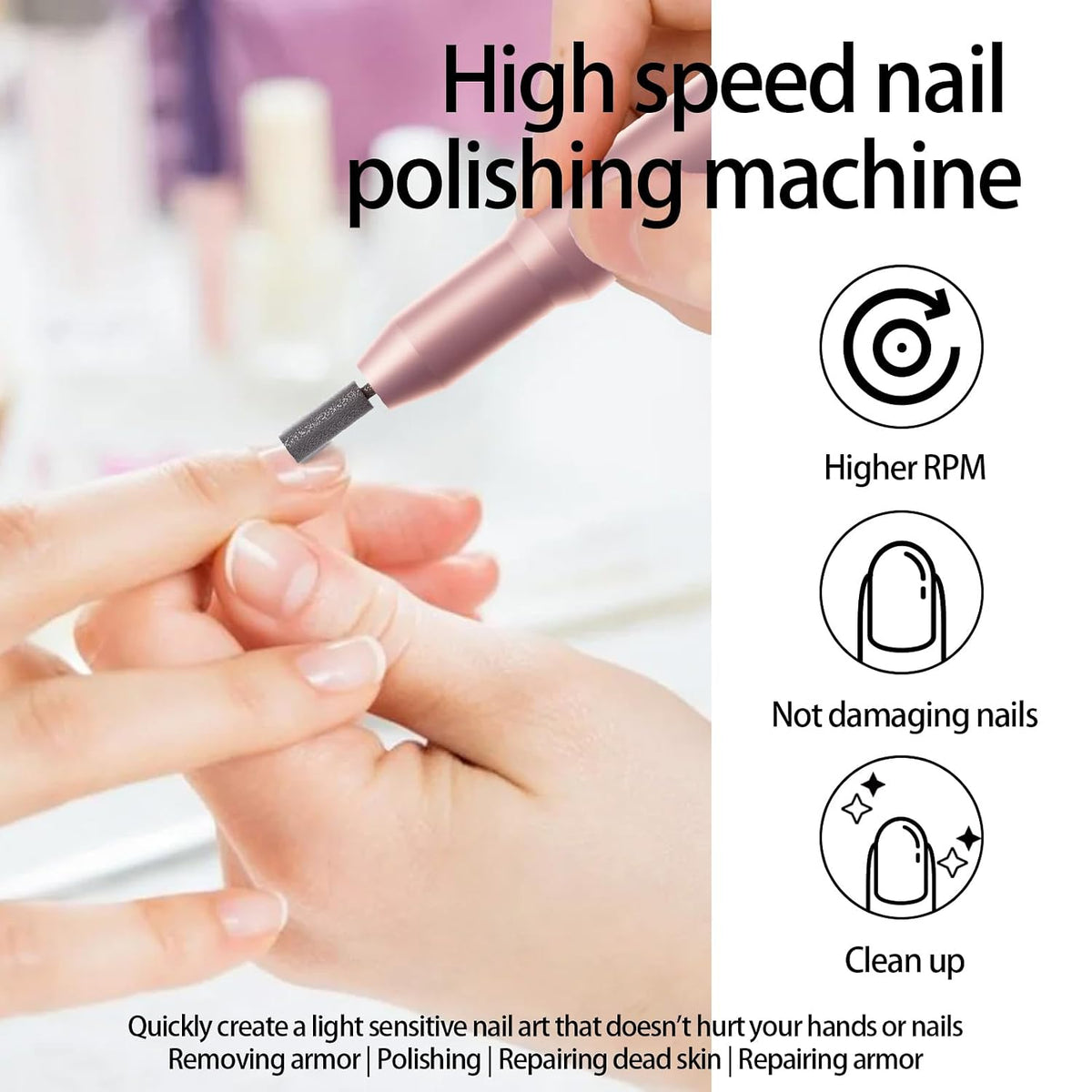 Nail Drill Kit Electric Rechargeable Set Cordless Nail Art Grinding Machine Compact Professional Nail File for Gel Manic