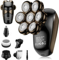 SHPAVVER Head Shavers for Bald Men: 5-in-1 IPX7 Waterproof Grooming Kit - 7D Floating Electric Razor With Magnetic Remov