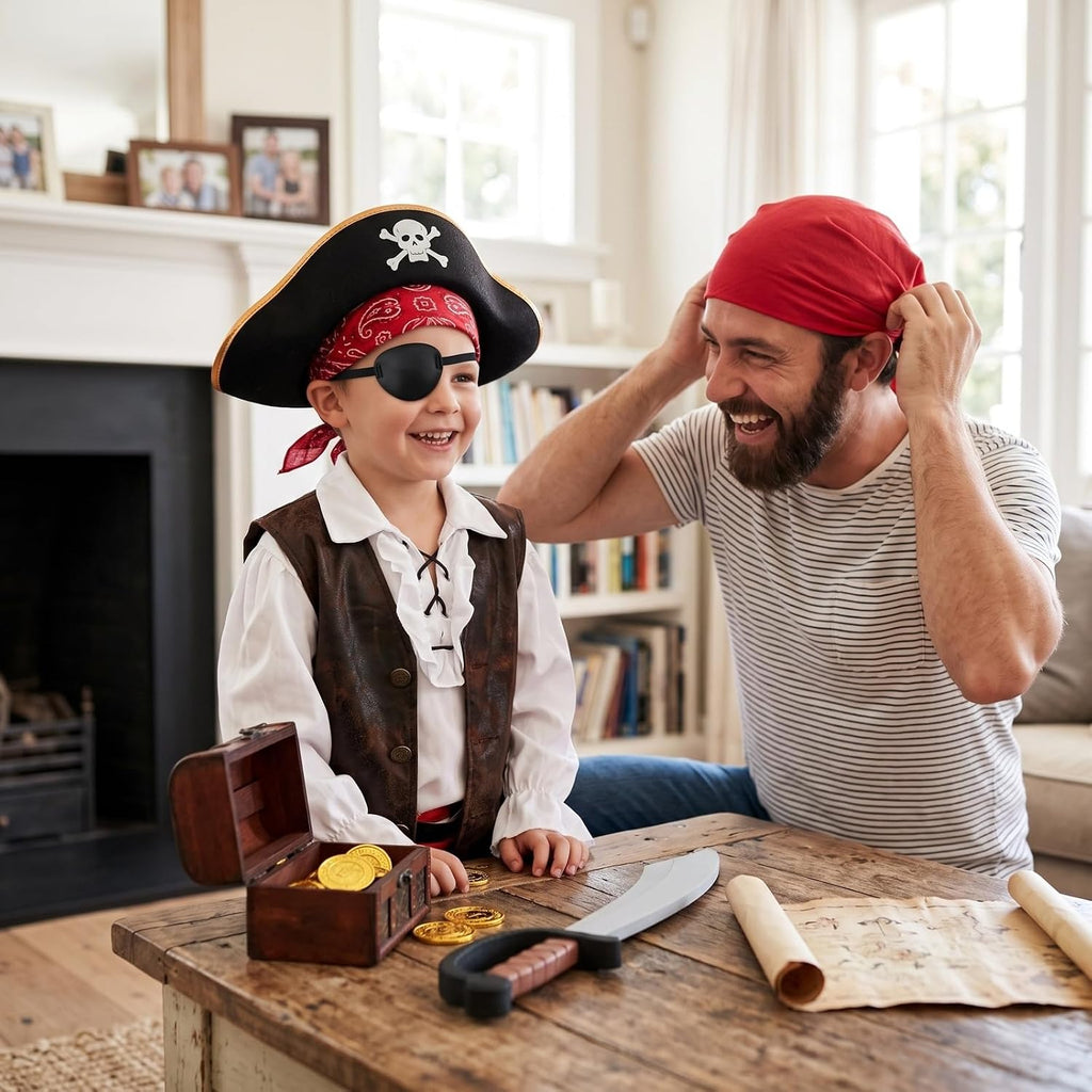 Eye Patch for Adults – Soft Black Eyepatch for Pirate Costume, Cosplay, Halloween, Adjustable Eye Patches for Dress Up