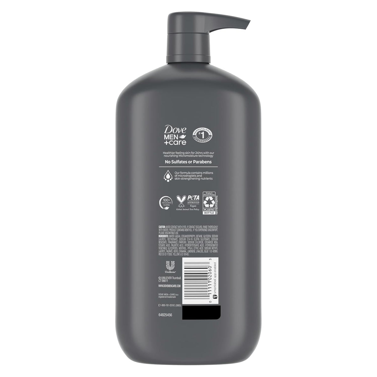 DOVE MEN + CARE Body and Face Wash, Refreshing Extra Fresh for Men, 30 oz