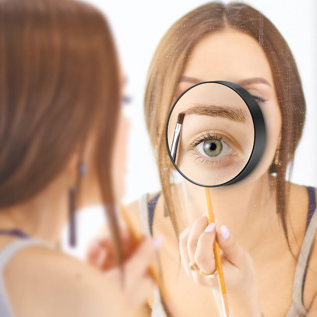 MIYADIVA 40X Magnifying Mirror, 3.5 Inch Round Compact Mirror with Suction Cup, Stainless Steel Tweezers, Perfect for Ma