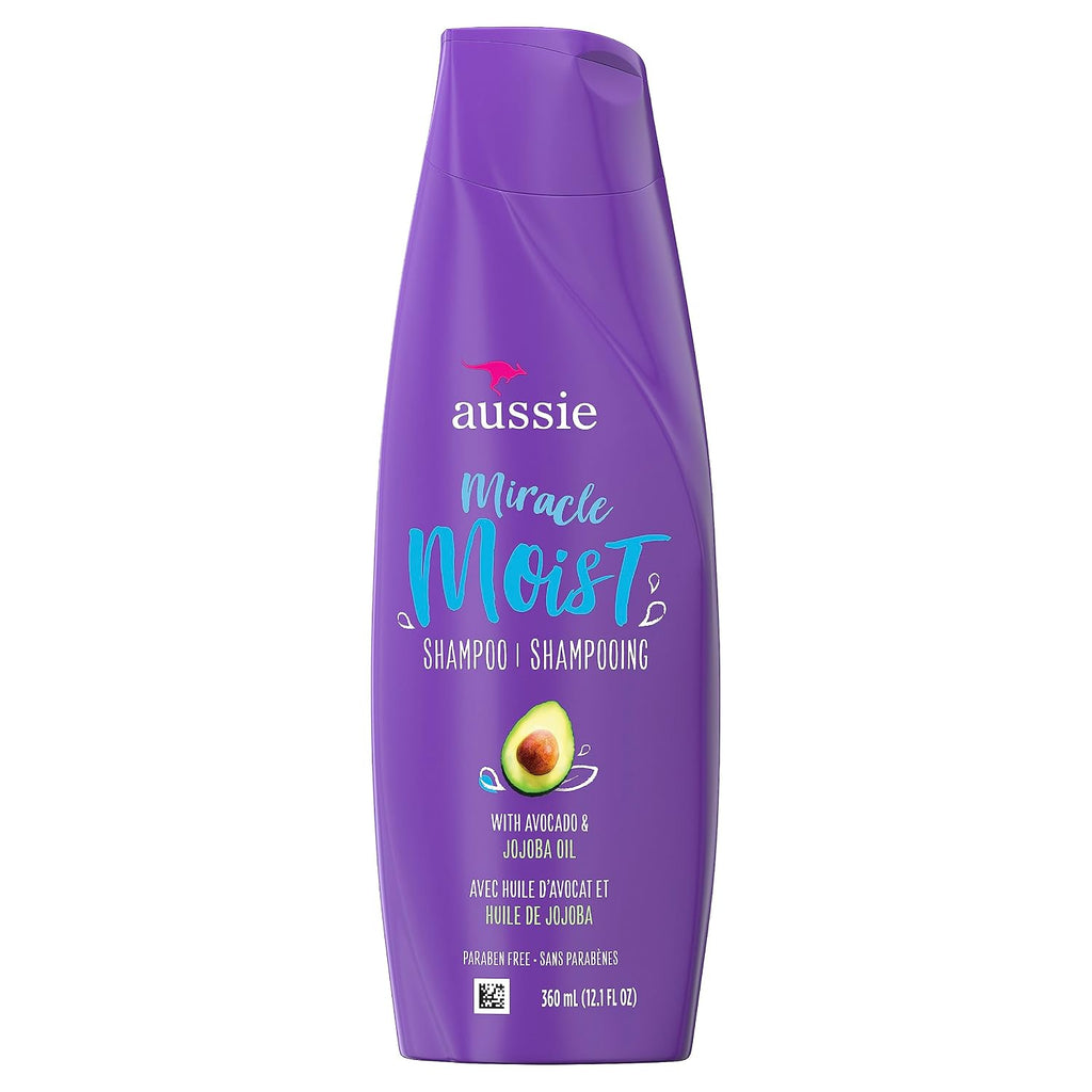 Aussie Miracle Moist Shampoo: Hydrating & Gentle Cleansing Treatment with Avocado & Jojoba Oil, 26.2 Fl Oz