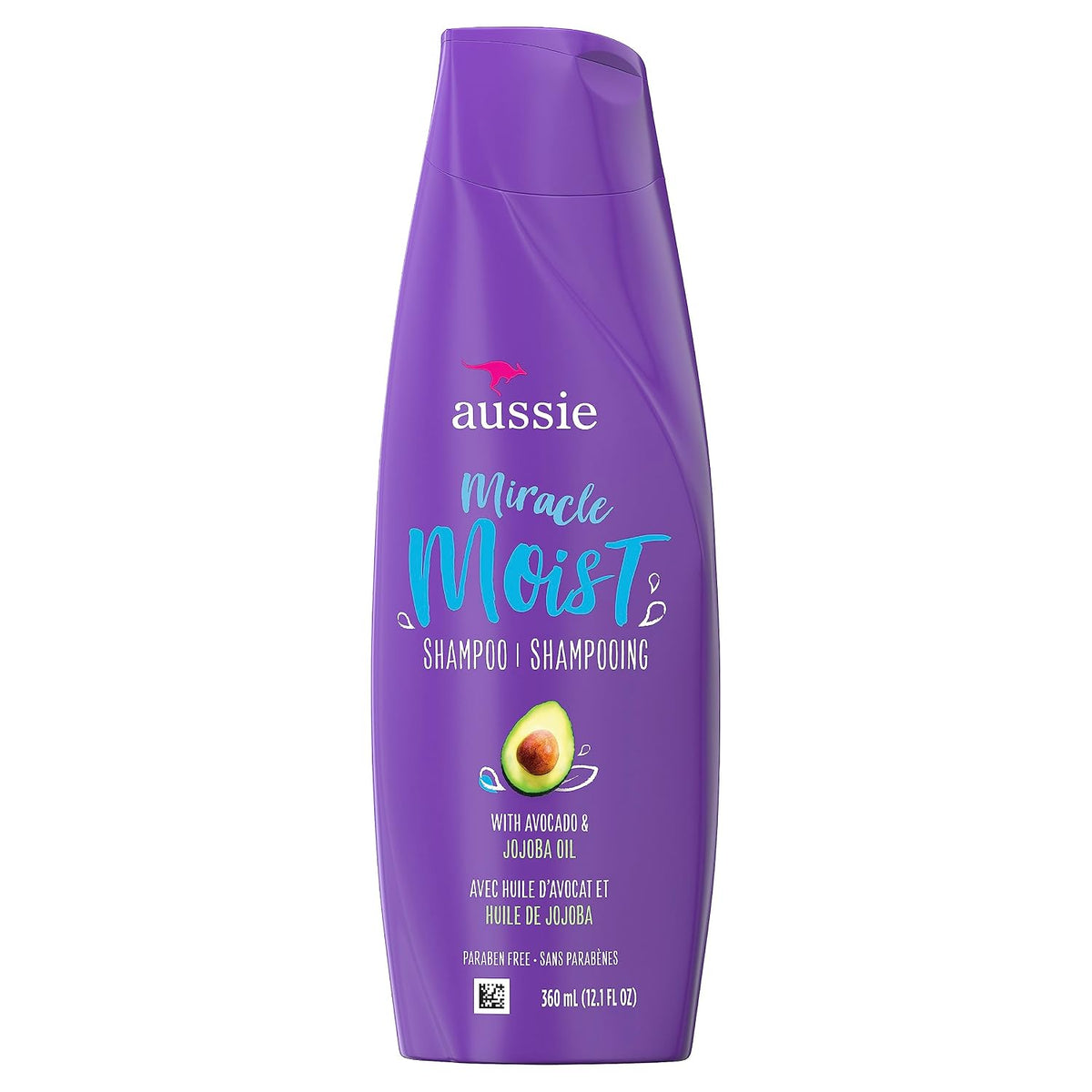 Aussie Miracle Moist Shampoo: Hydrating & Gentle Cleansing Treatment with Avocado & Jojoba Oil, 26.2 Fl Oz
