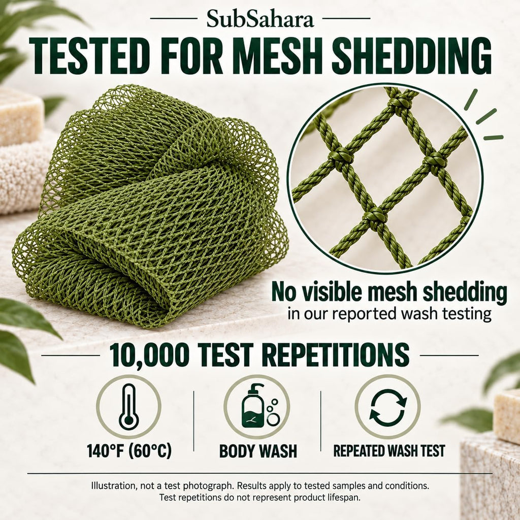African Net Sponge, Exfoliating Body Scrubber for Back, 2 Pack