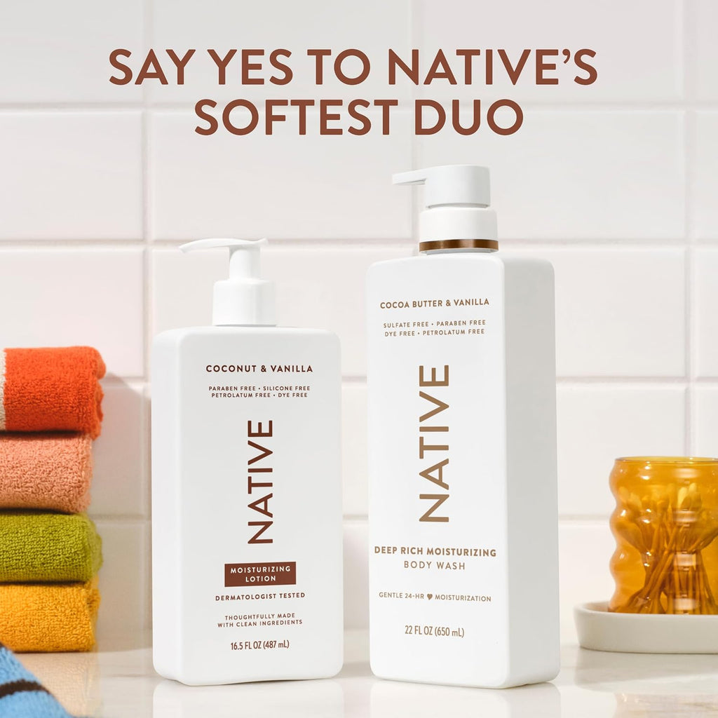 Native Moisturizing Body Wash for Women & Men Cocoa Butter—Vanilla 22 fl oz