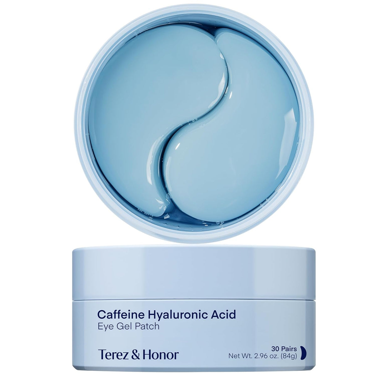 TEREZ & HONOR Caffeine Under Eye Patches - 60 Korean Hydrogel Eye Masks for Puffy Eyes & Dark Circles with Hyaluronic Ac