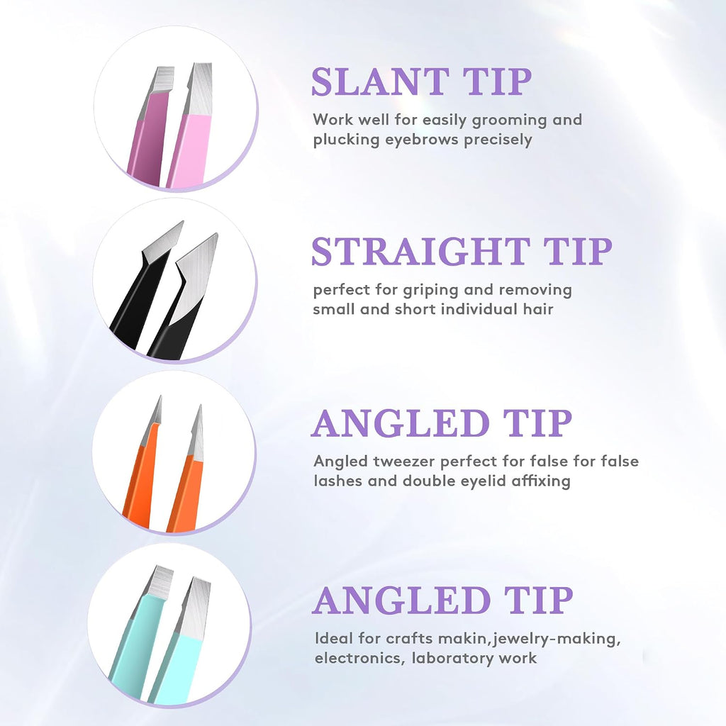 BEDACE Tweezers for Women and Men Facial Hair,Stocking Stuffers Christmas Gift Thickened 430 Stainless Steel High Precis