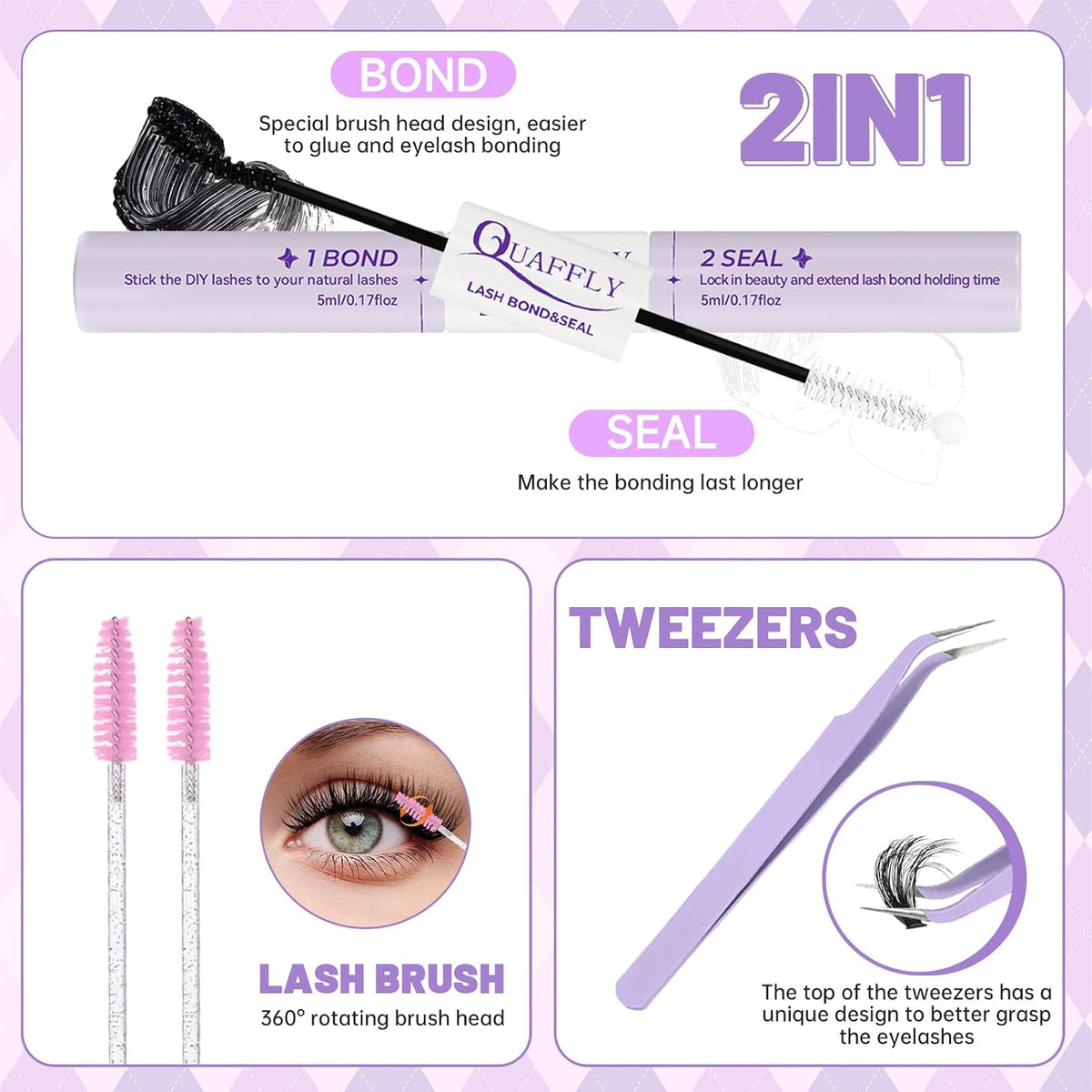 DIY Lash Extension Kit 100D+150D Volume Lash Clusters with Spikes Lash Extension Kit Bottom Lashes Wispy Cluster Eyelash