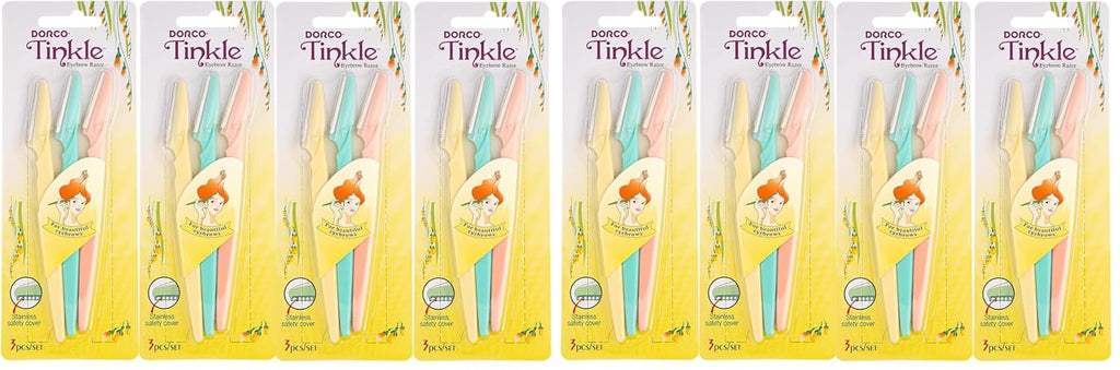 Tinkle Dermaplaning Tool 6ct, Dermaplane Razor for Women, Safe and Easy Peach Fuzz Remover, Eyebrow Trimmer with Protect