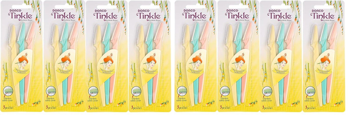 Tinkle Dermaplaning Tool 6ct, Dermaplane Razor for Women, Safe and Easy Peach Fuzz Remover, Eyebrow Trimmer with Protect