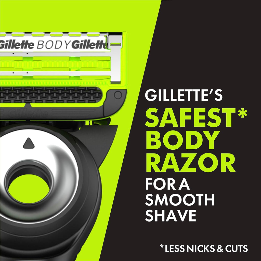 Gillette Labs Body + Intimate Razor For Men, Handle + 4 Blade Refills, Travel Cover