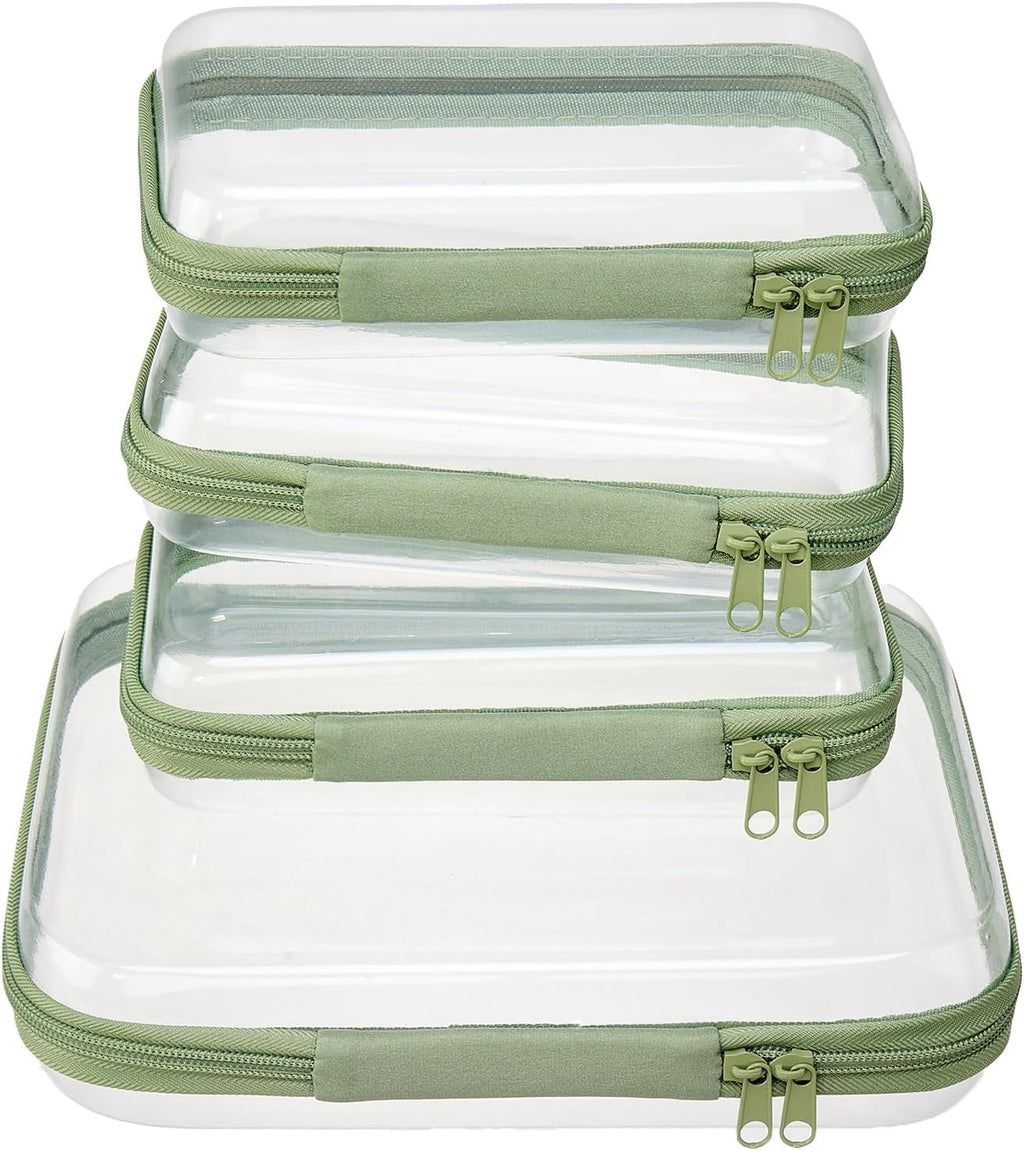 Clear Zipper Pouches, Hard Shell Zipper Case (M+3S)