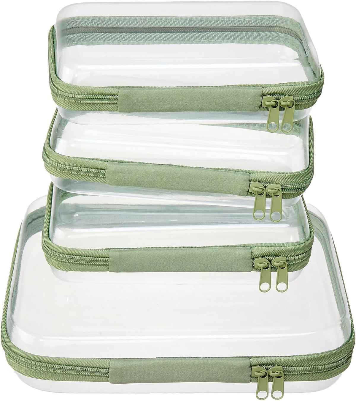 Clear Zipper Pouches, Hard Shell Zipper Case (M+3S)