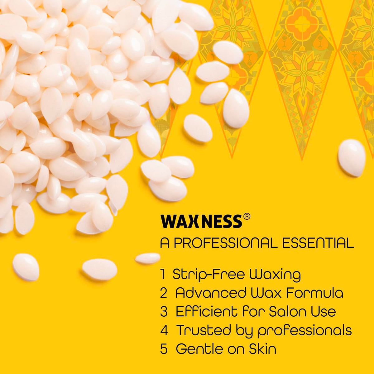 Waxness Russian Pearl Hard Wax Beads 2.2 lb (1 kg) – Rosin-Free Stripless Hard Wax with Creamy Texture and Skin Visibili