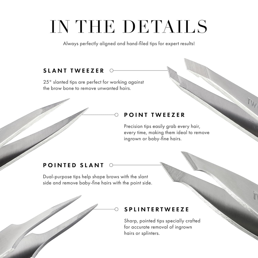 Tweezerman Slant Tweezer- Tweezerman Tweezers for Eyebrows Purple Wisteria