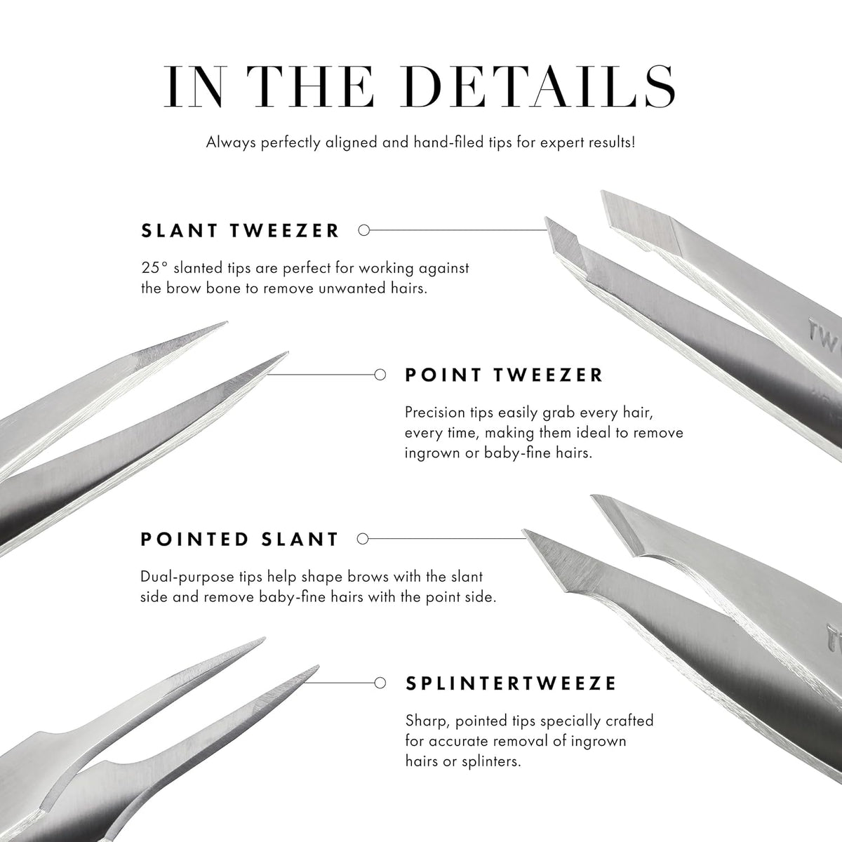 Tweezerman Slant Tweezer- Tweezerman Tweezers for Eyebrows Purple Wisteria