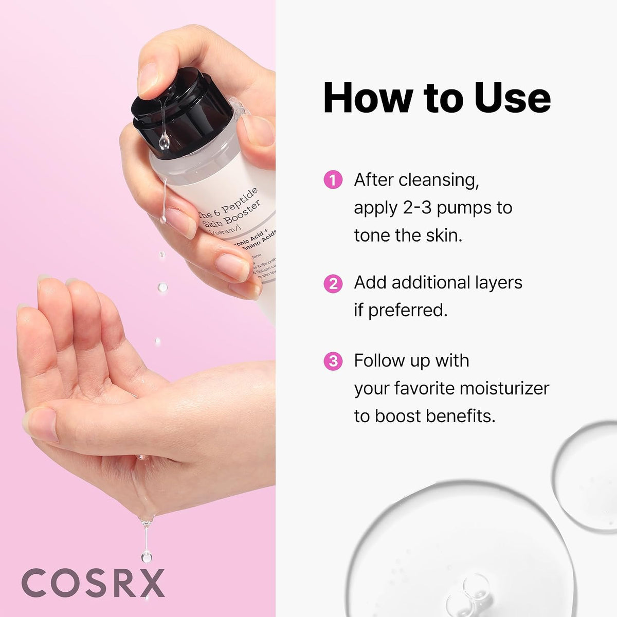 COSRX 6X Peptide Collagen Skin Booster Toner Serum for Dull Skin, 5.07 oz