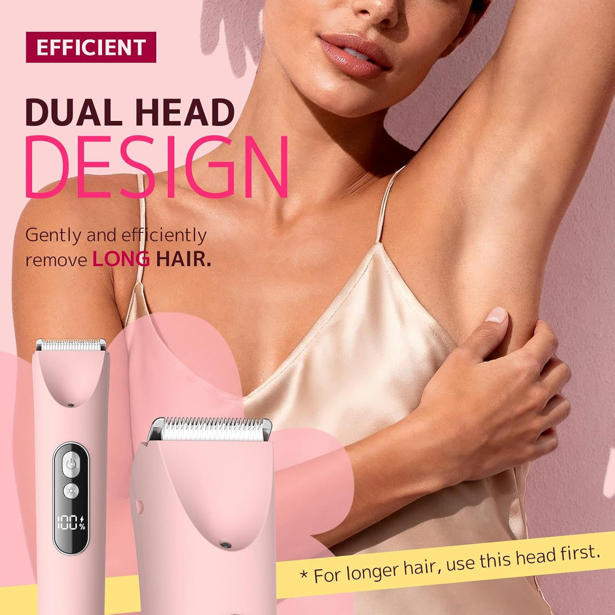 Bikini Trimmer for Women,Smooth Electric Razor for Sensitive Skin, IPX7 Waterproof Wet & Dry Cordless Body Shaver Replac