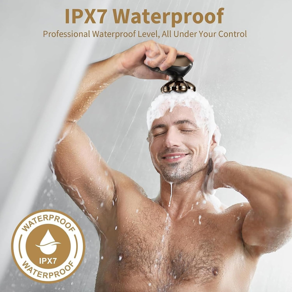 SHPAVVER Head Shavers for Bald Men: 5-in-1 IPX7 Waterproof Grooming Kit - 7D Floating Electric Razor With Magnetic Remov