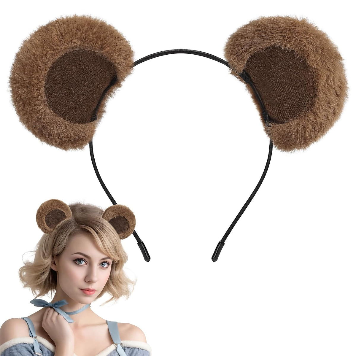 Sightor Bear Ears Headband Cute Bear Hairband Movable Ear Bear Head Wear