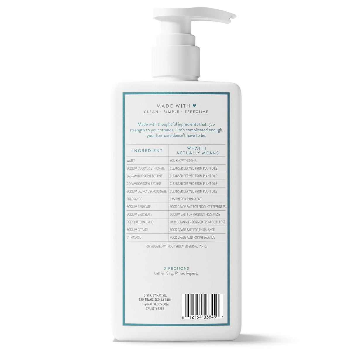Native Strengthening Shampoo Cashmere & Rain 16.5 fl Oz.