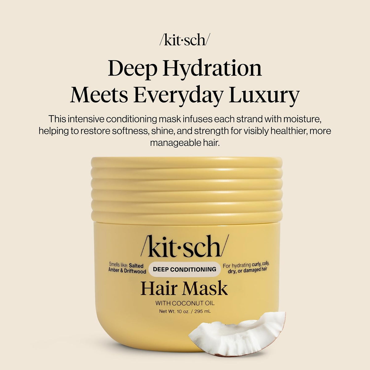 Kitsch Moisturizing Coconut Oil Hair Mask for Damaged Hair – 10 oz
