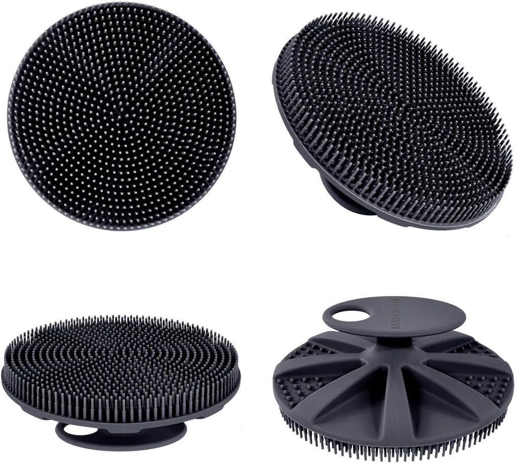 INNERNEED Food-Grade Soft Silicone Body Scrubber Shower Brush, Black