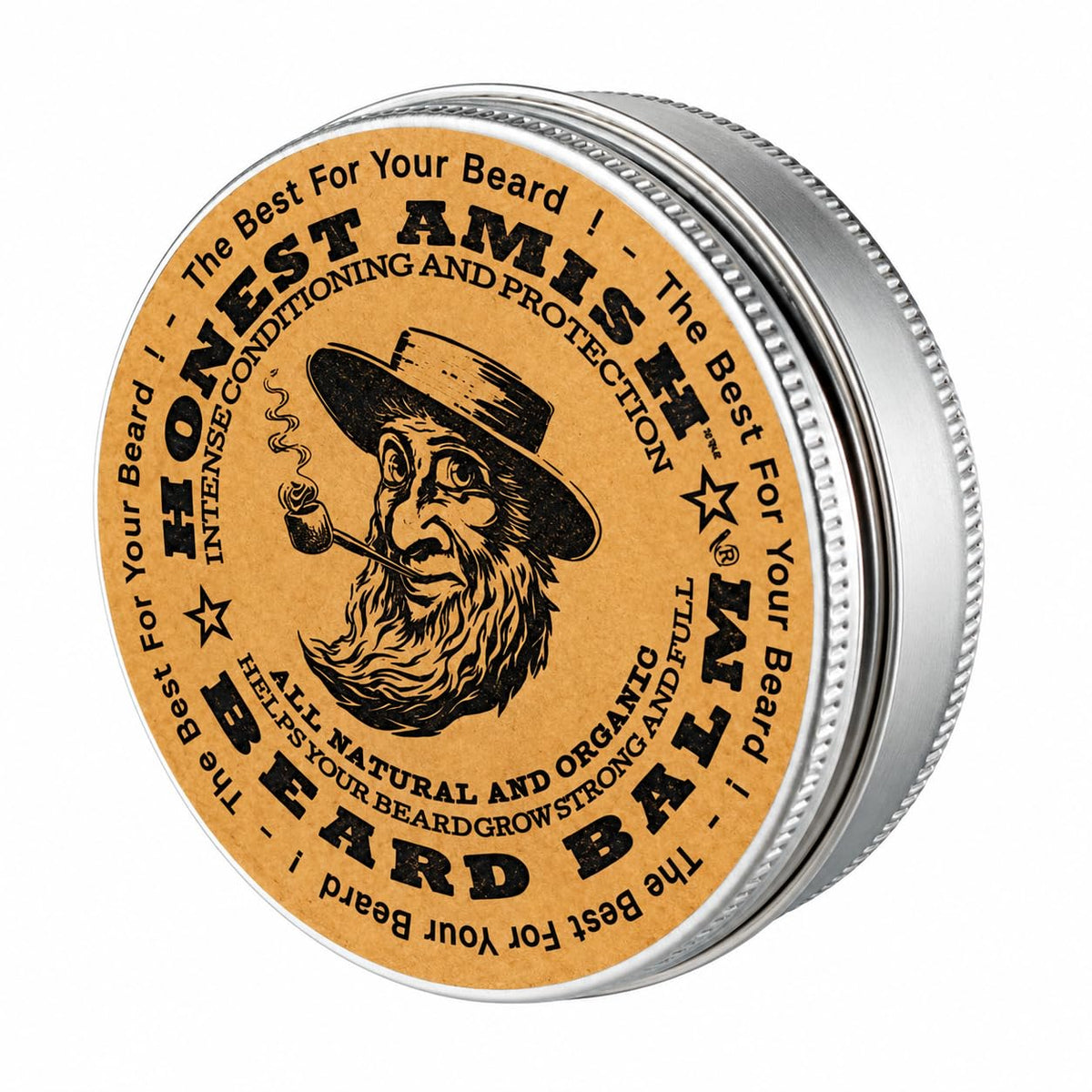 Honest Amish Beard Balm for Men - Natural Leave-In Beard Conditioner, 2 oz
