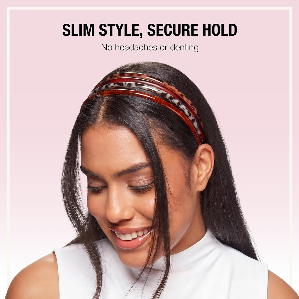 Scünci by Conair Skinny Headbands, No-Damage, Flexible, 4 Count, Neutral