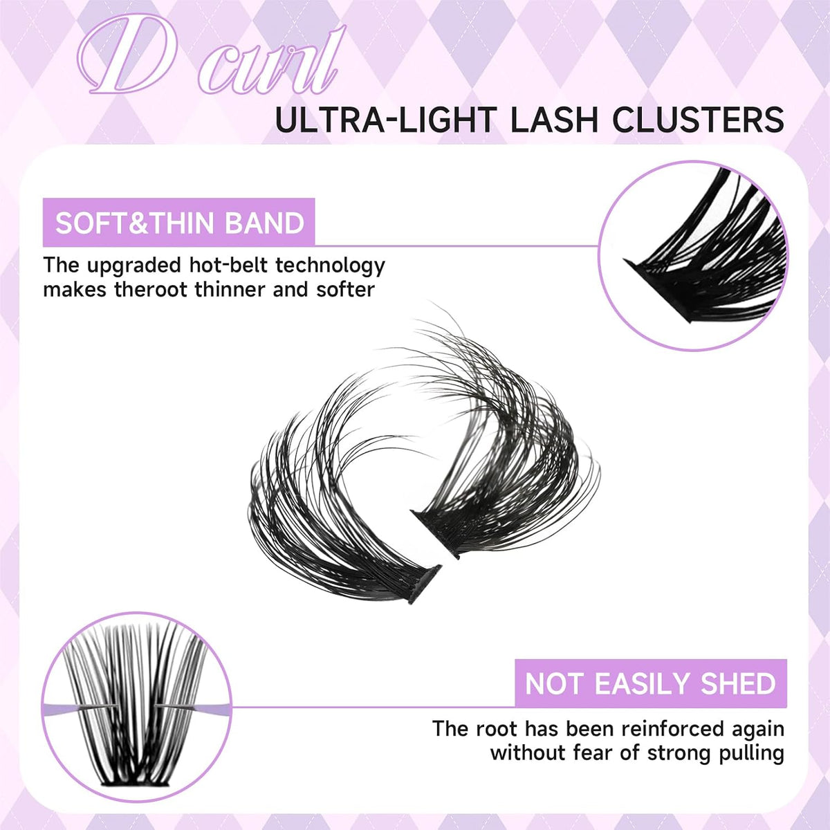 DIY Lash Extension Kit 100D+150D Volume Lash Clusters with Spikes Lash Extension Kit Bottom Lashes Wispy Cluster Eyelash