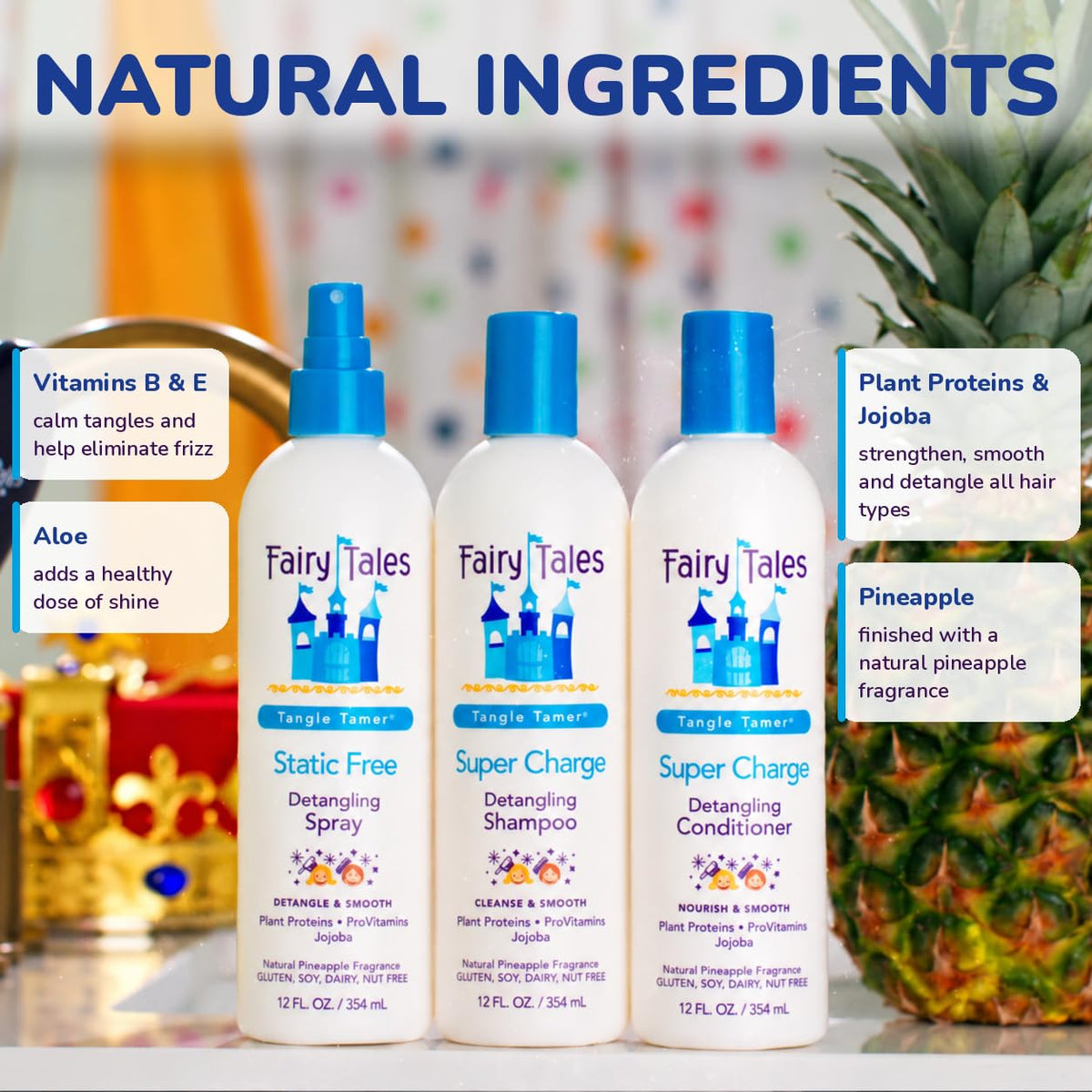 Fairy Tales Tangle Tamer Super Charge - Detangling Conditioner for Kids - Paraben Free, Sulfate Free, Gluten Free, Nut F