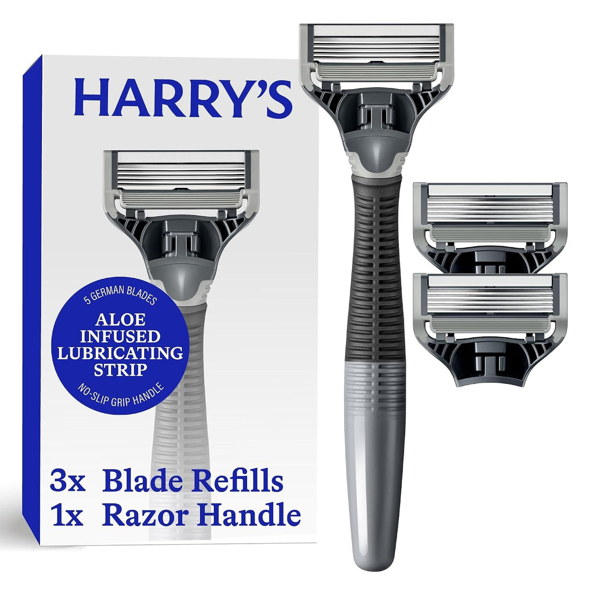 Harry's Original Shaving Kit for Men - Razor Handle, 3 Razor Blade Refills