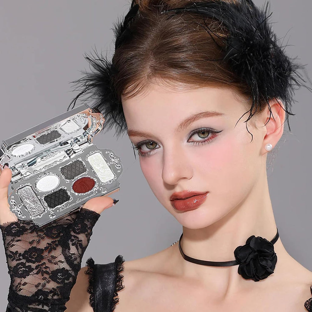 Flower Knows Swan Ballet 6-Color Makeup Palette with Eyeshadow Brush