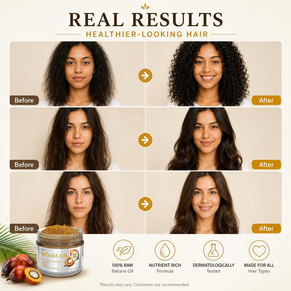 Raw Batana Oil for Hair Growth by Dr. Sebi Organic Raw Honduras Oil - 100% Pure & Natural Botana Paste for Thicker, Stro