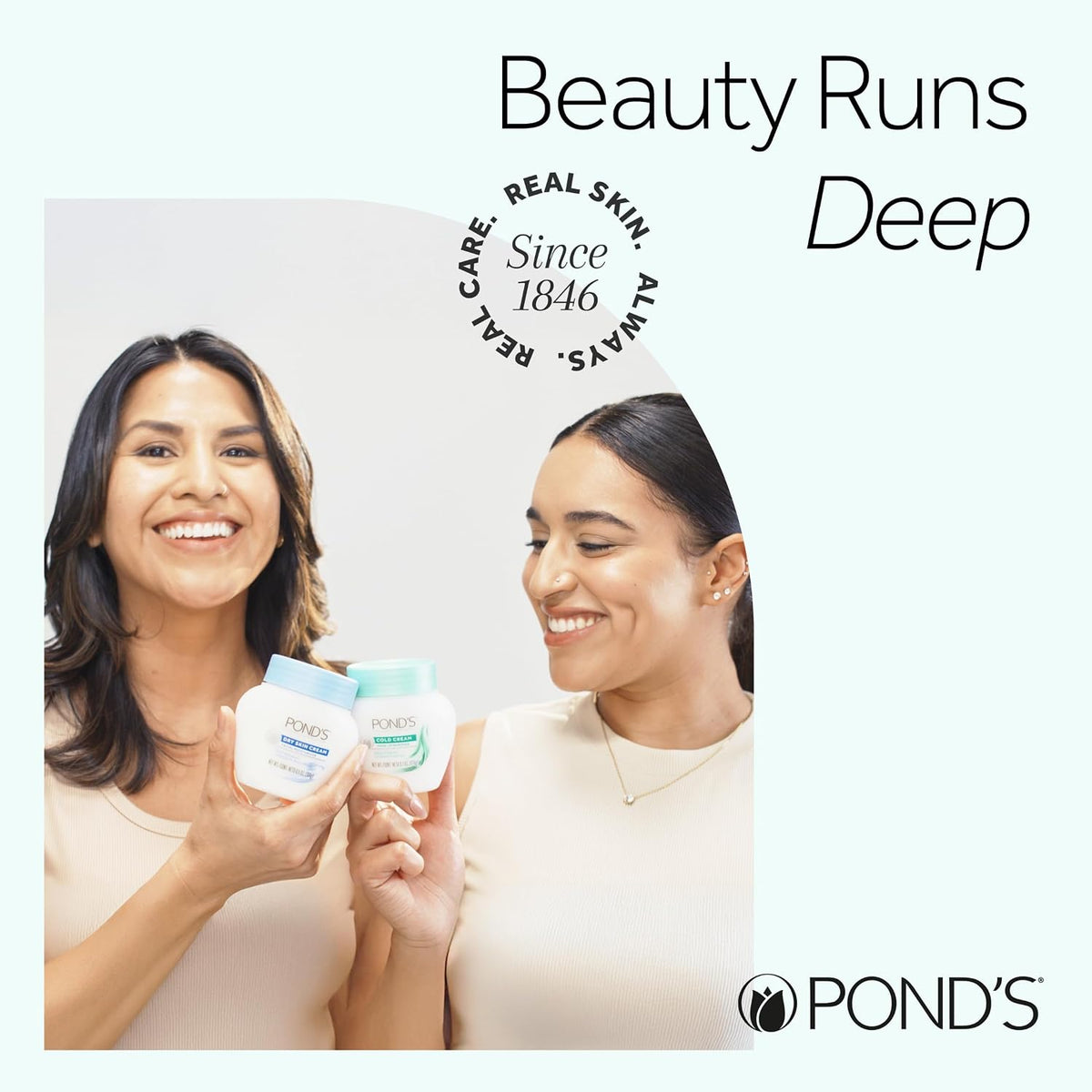 POND'S Cold Face Cream, Skin Care Facial Cleanser for All Skin Types, Deep Moisturizing Face Wash & Makeup Remover, 9.5 