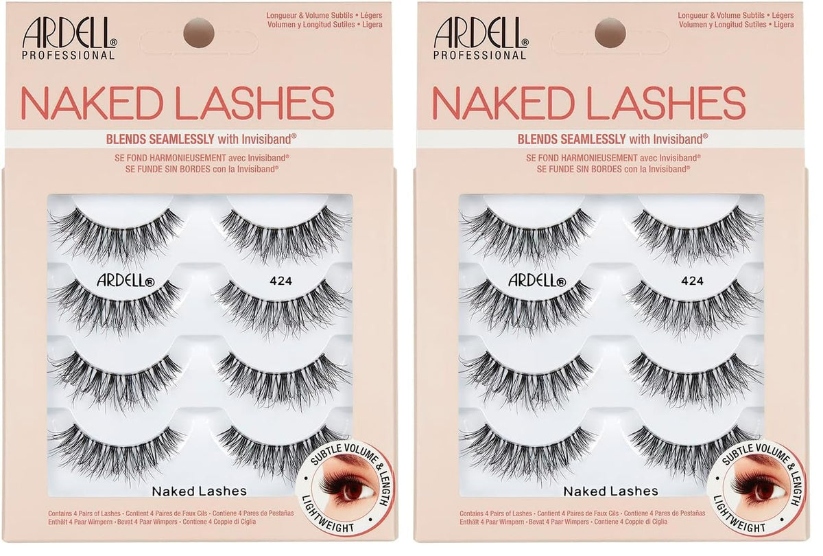Ardell Naked Lashes 421 Subtle Volume Natural Look False Eyelashes, 4 Pairs