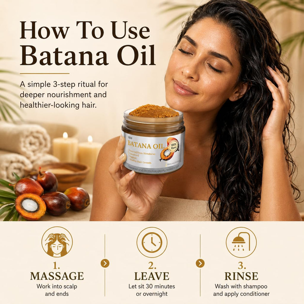 Raw Batana Oil for Hair Growth by Dr. Sebi Organic Raw Honduras Oil - 100% Pure & Natural Botana Paste for Thicker, Stro