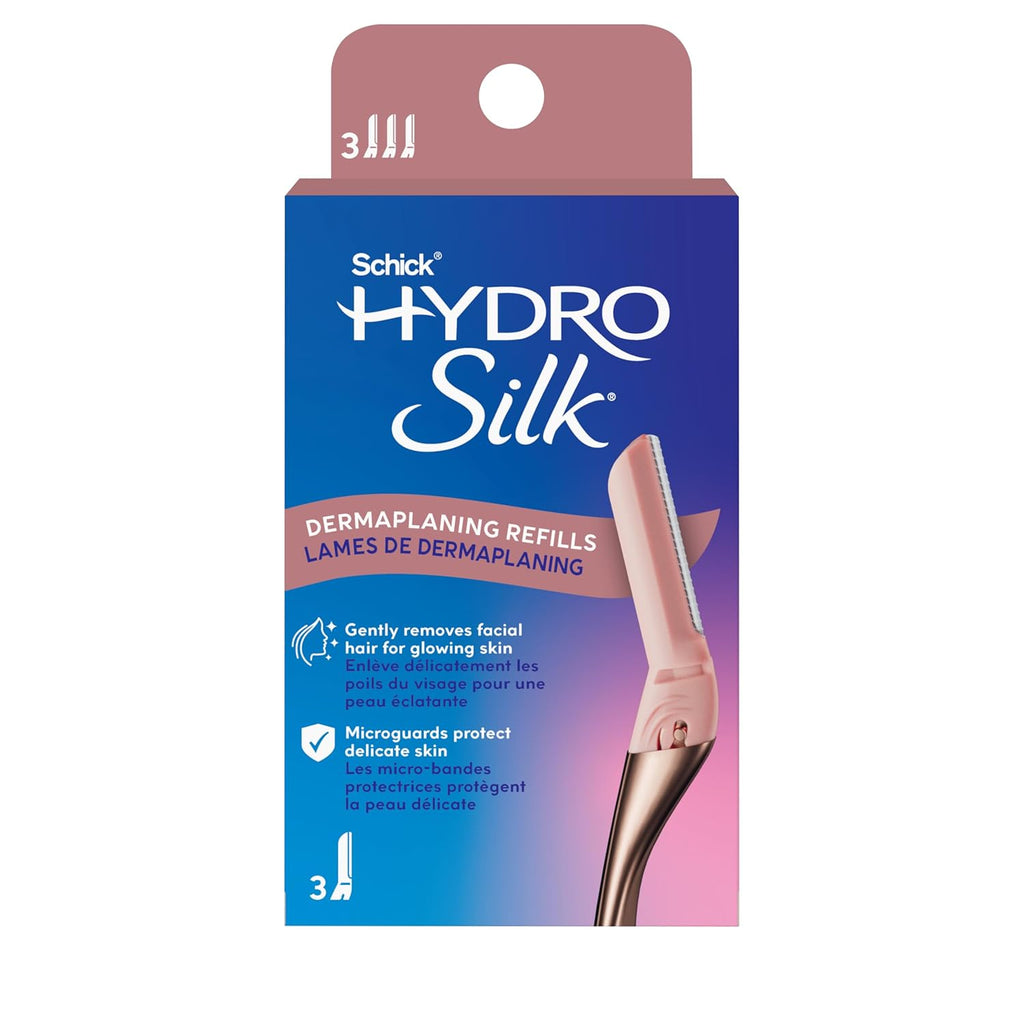 Schick Hydro Silk Dermaplane Razor for Women Face Refill Blades, 3 ct