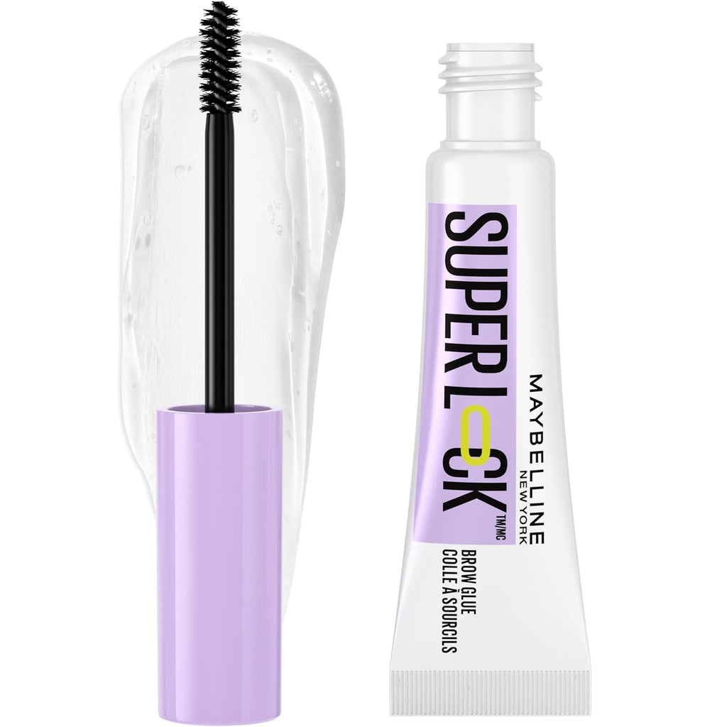 Maybelline Super Lock Brow Glue Eyebrow Gel, Lightweight Brow Gel For Up To 24HR Hold, Clear, 1 Count
