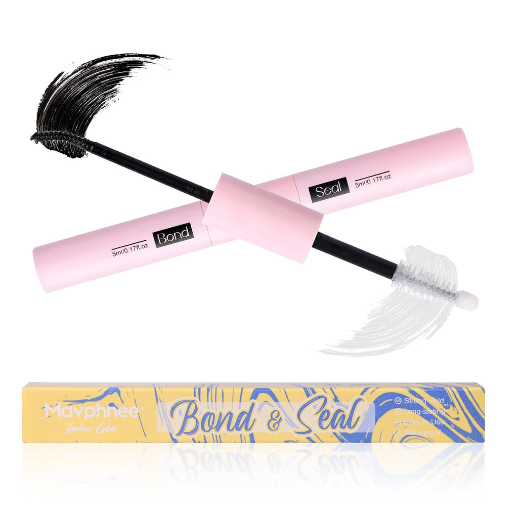 Lash Glue Bond and Seal Long Lasting Strong Hold Waterproof 2 in 1 Cluster Eyelash Glue for DIY Lash Extensions by Mavph