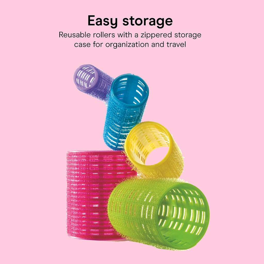 Conair Self-Grip Hair Rollers, Velcro, 5 Sizes, 31 Count, Multicolor