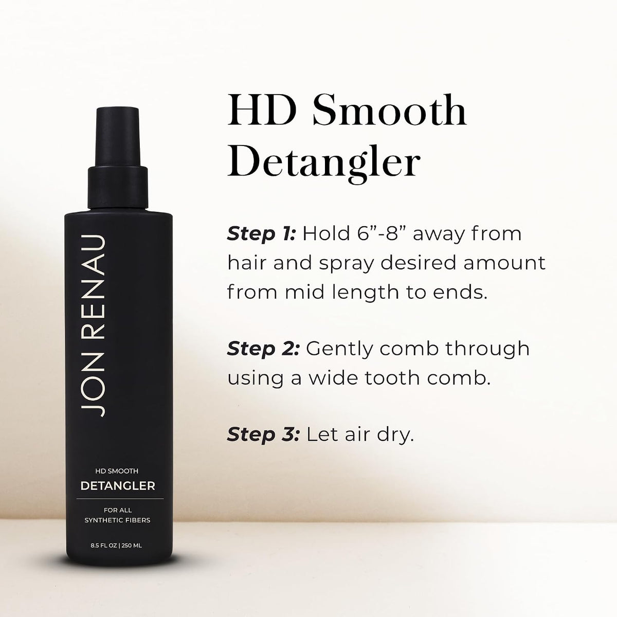 Jon Renau HD Smooth Detangler, Leave In Detangler Spray for Synthetic Wigs and Hair Extensions, Frizz Reducing Detanglin