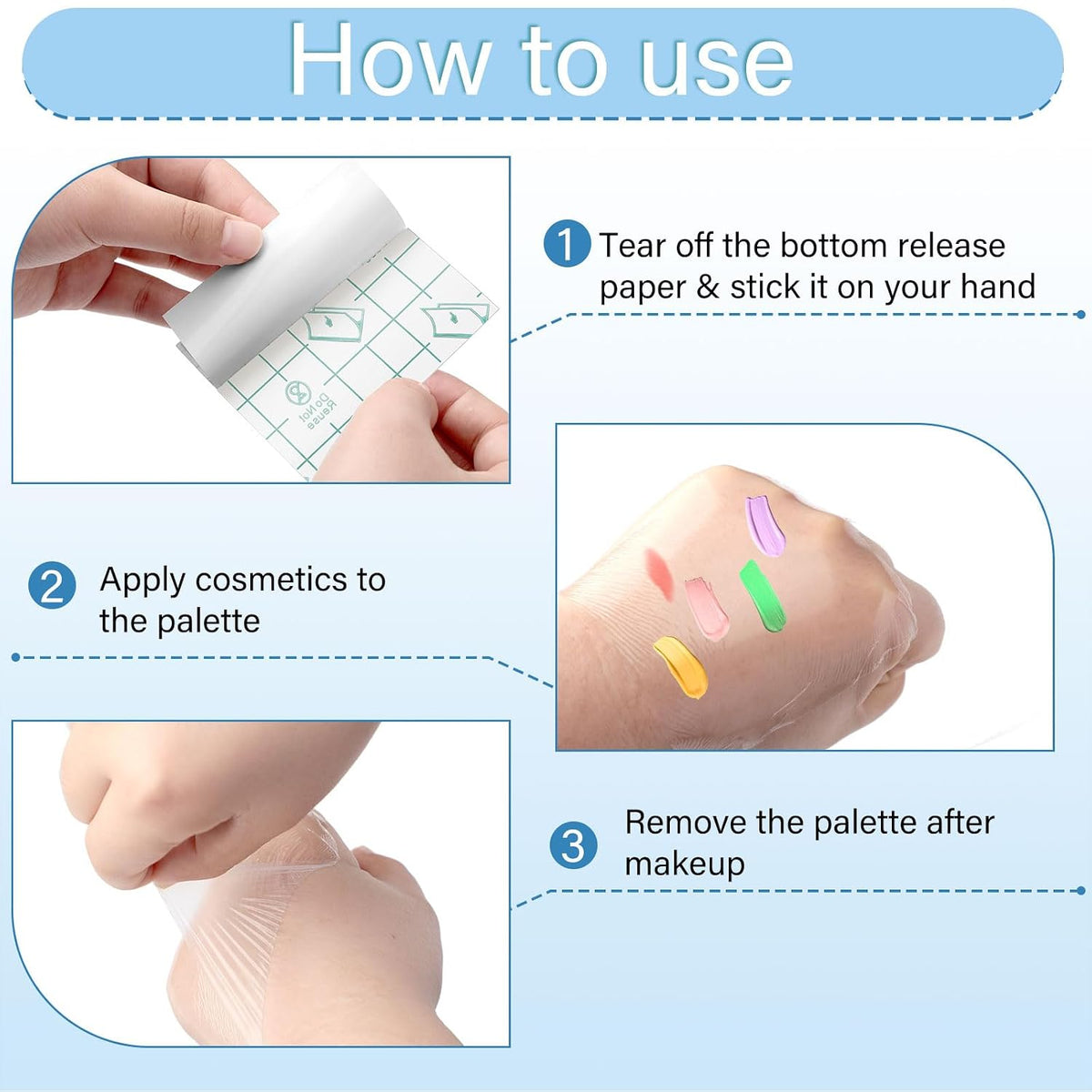 200 Pcs Makeup Hand Palette Disposable Mixing,2.36 X 2.36 Inch