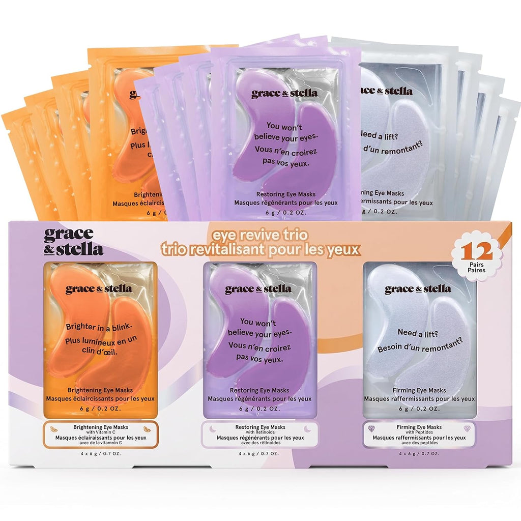 grace & stella Retinol Under Eye Patches for Wrinkles (Purple,24 Pairs)