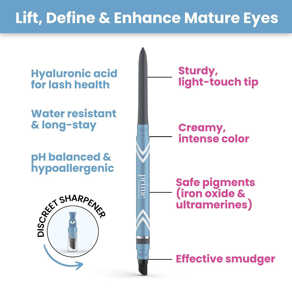 PRIME PROMETICS PrimeEyes Glide Eyeliner for Mature Women (Mulberry)