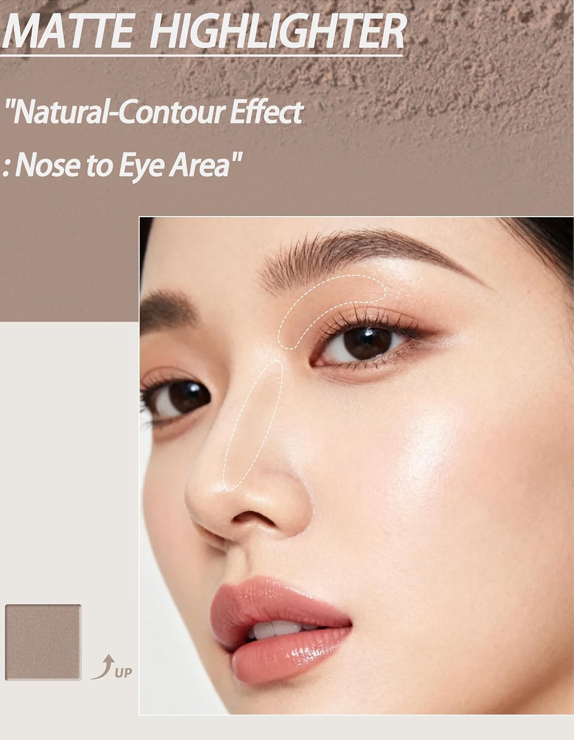 Cool Toned Contour Palette with Mirror, Taupe Grey Contour Powder