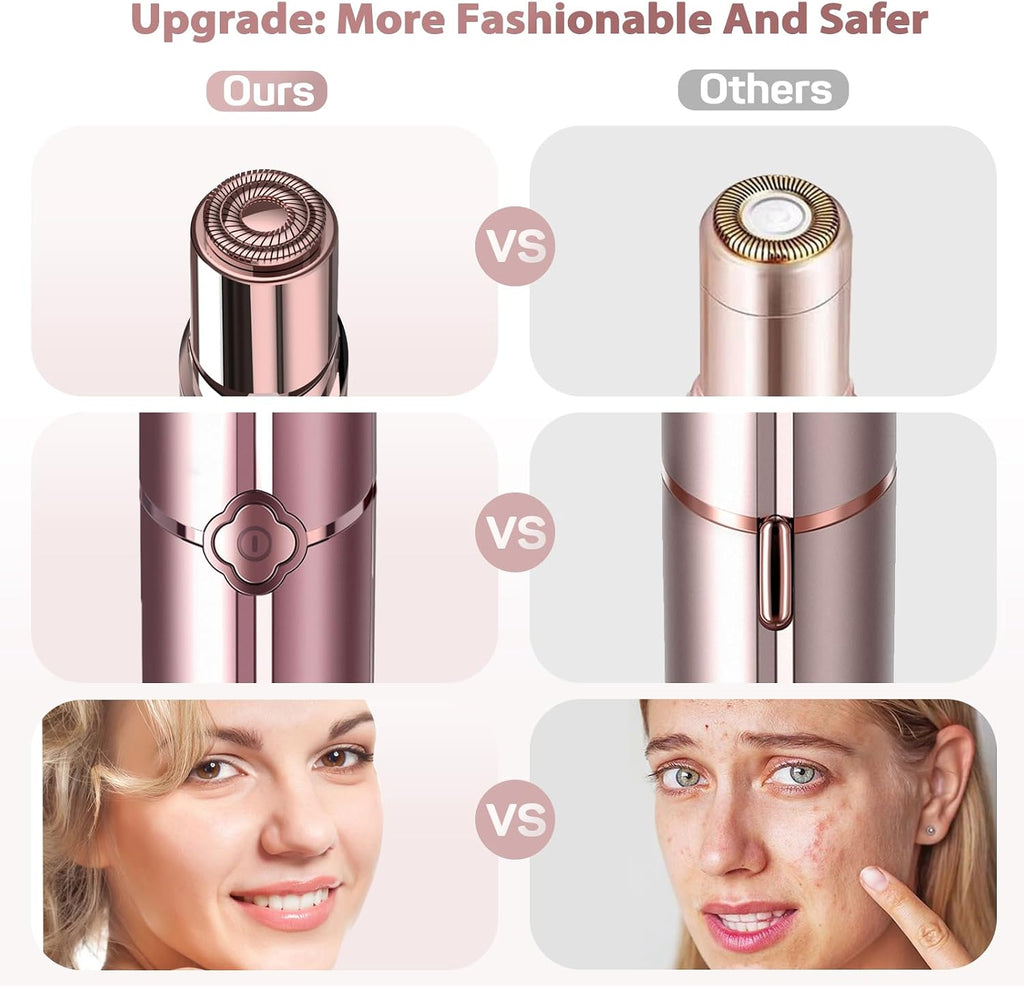 Facial Hair Removal for Women- As Seen on TV, Electric Painless Face Shaver, Rechargeable Hair Removal Device for Face, 