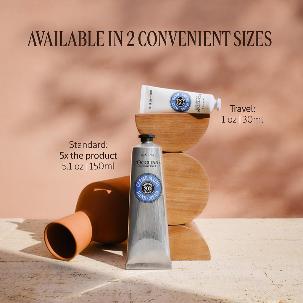 L'OCCITANE 20% Organic Shea Butter Hand Cream, Nourishes & Protects Dry Hands, Fast-Absorbing, Non-Greasy, Leaves Skin M