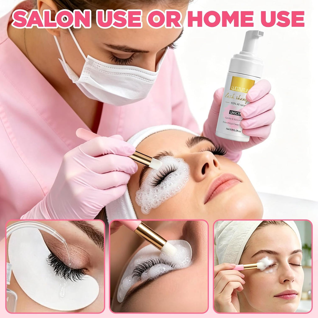 Eyelash Extension Cleanser Lash Mousse Lash Shampoo for Extensions, USB Mini Portable Fan Rechargeable Electric Handheld